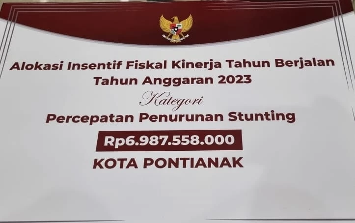 Sukses Turunkan Stunting dan Kemiskinan, Pemkot Pontianak Terima Insentif Rp12,8 M Sukses Turunkan Stunting dan Kemiskinan, Pemkot Pontianak Terima Insentif Rp12,8 M