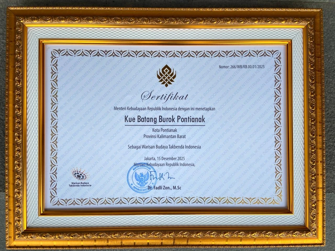 Kue Batang Burok dan Tari Timang Banjar Resmi Jadi Warisan Budaya Takbenda Pontianak